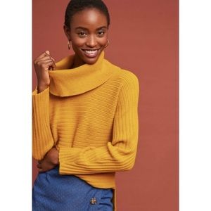 Moth (Anthropologie) Ribbed cowl neck sweater